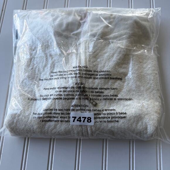 Quacker Factory 3X Seauin front Ivory Hoodie Cotton blend - Picture 11 of 11